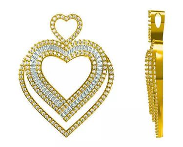 JCD Format Minimalist heart shape with baguette cut design