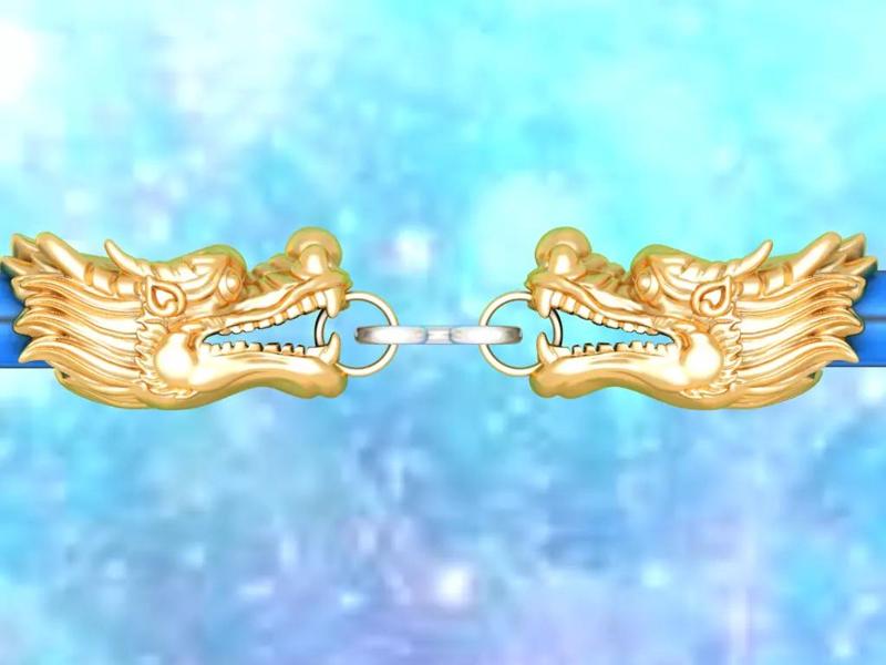 Dragon necklace - Dragon pendant - Wrap leather cord - N711831