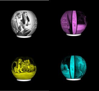 lamp sphere lithophanie rox et rouky