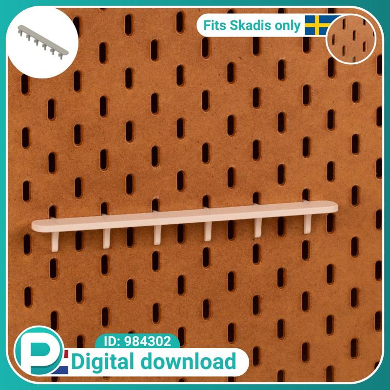 Display tray 24x2.5cm - fits IKEA Skadis pegboard - Digital download