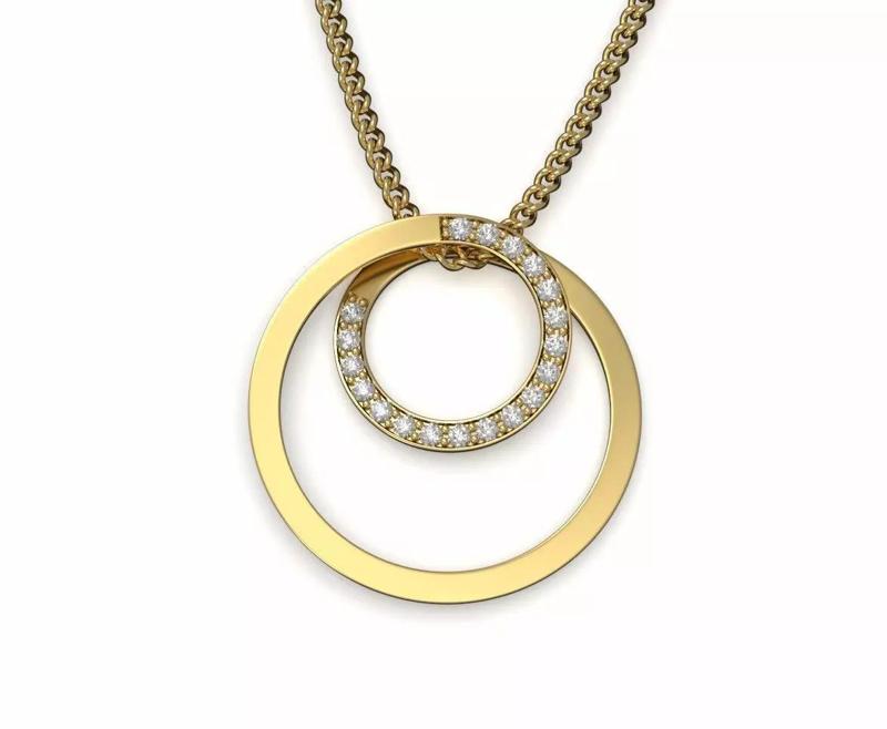 Diamond Moebius Circle Pendant