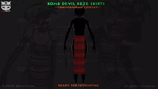 Bomb Devil Reze Skirts - Chainsawman Anime Cosplay