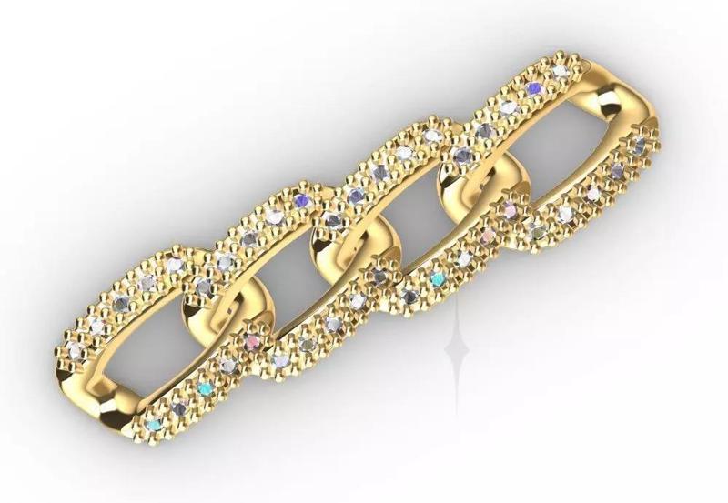 Chain link necklace ice style  printable 3d design