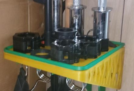 Modular Organizer Shelf For Dumbbell Barbell Cable Machine Bars