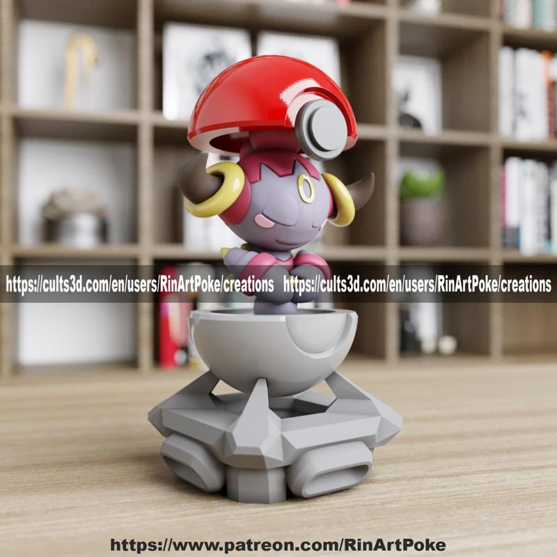 Hoopa confined in the pokeball from Pokemon