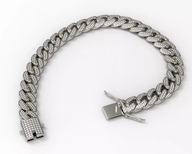 DIAMOND LUXYRY CUBAN LINK CHAIN BRACELET OR NECKLACE