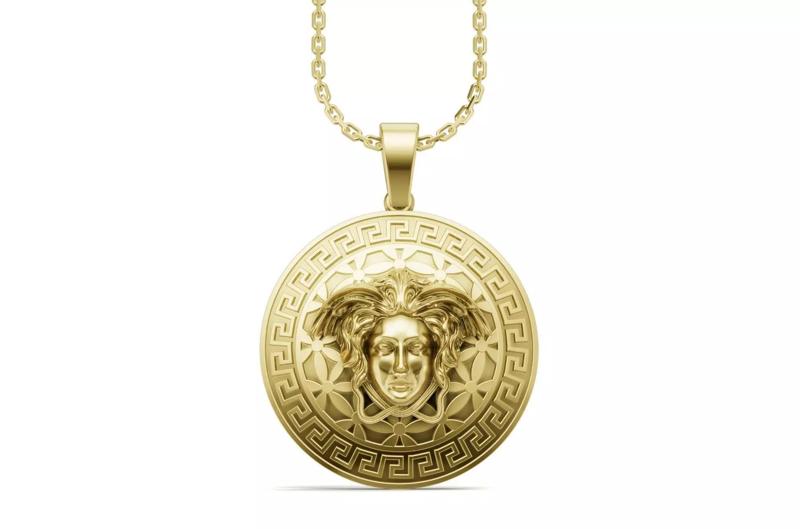 Versace Inspired Gold Pendant 3D Model