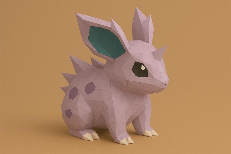 #029 Nidoran – Low Poly Pokémon