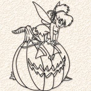 Tinkerbell in Enchanted Pumpkin Patch Wall Art Home Decor