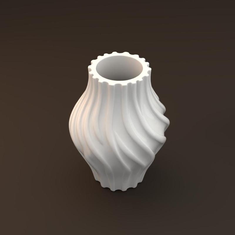Twist Flow Vase – 3D Printable Spiral Design