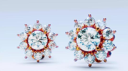 Diamond Halo Stud Earrings