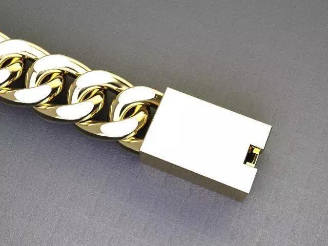 cuban chain and box clasp lock 3D printable model