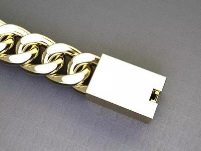 cuban chain and box clasp lock 3D printable model