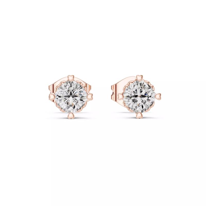 Cushion Diamond Studs Earrings 3dm stl renders 360 Animation