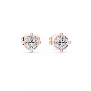 Cushion Diamond Studs Earrings 3dm stl renders 360 Animation