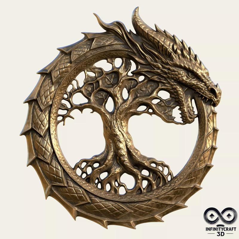 Yggdrasils  Guardian Dragon   Pendant and Wall Relief