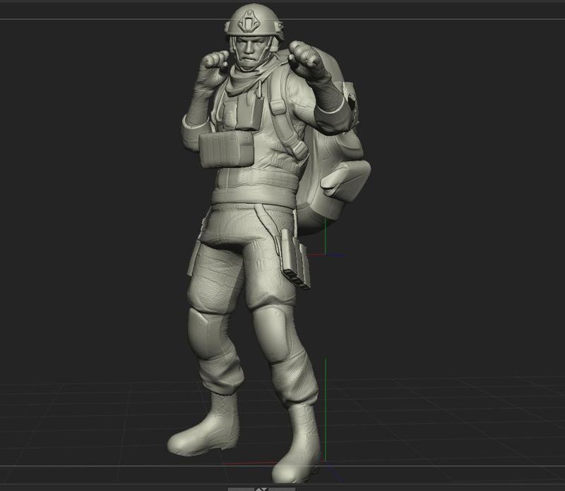 Fragger Figure From Dirty Bomb Video game For 3d printing