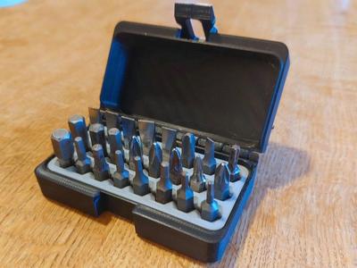 Storage box for 1/4" screwdriver hex bits