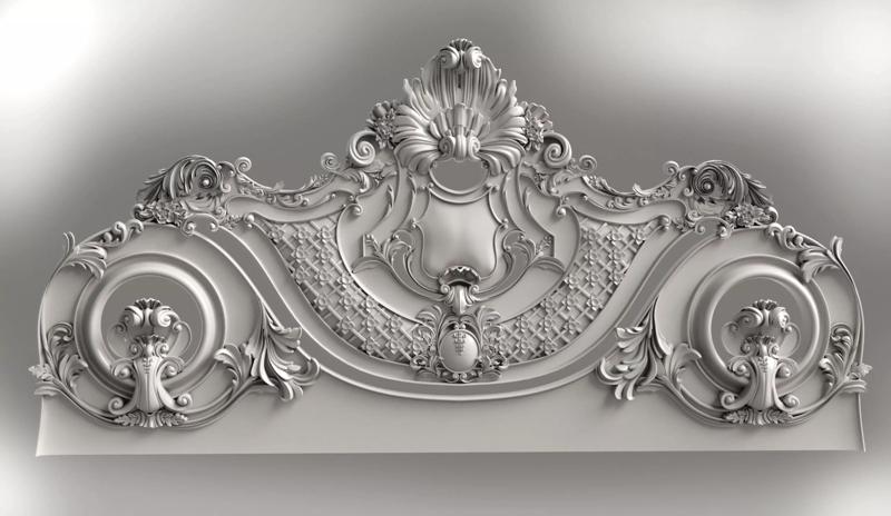 Baroque bed headboard for engraving on a CNC machine