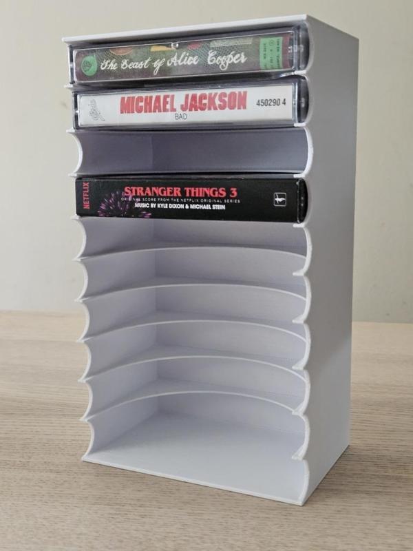 Cassette Rack - 10 Tapes, under 200mm