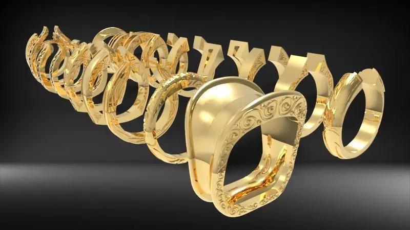 Various Shanks Rings Jewelry findings Hand Engraved Style