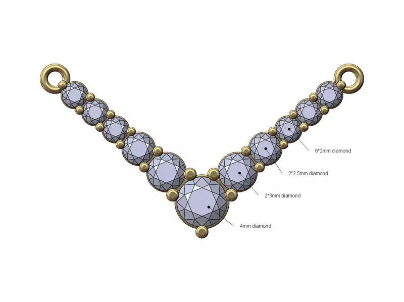 Diamond V pendant and bracelet charm