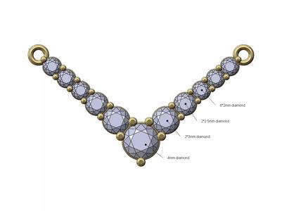 Diamond V pendant and bracelet charm