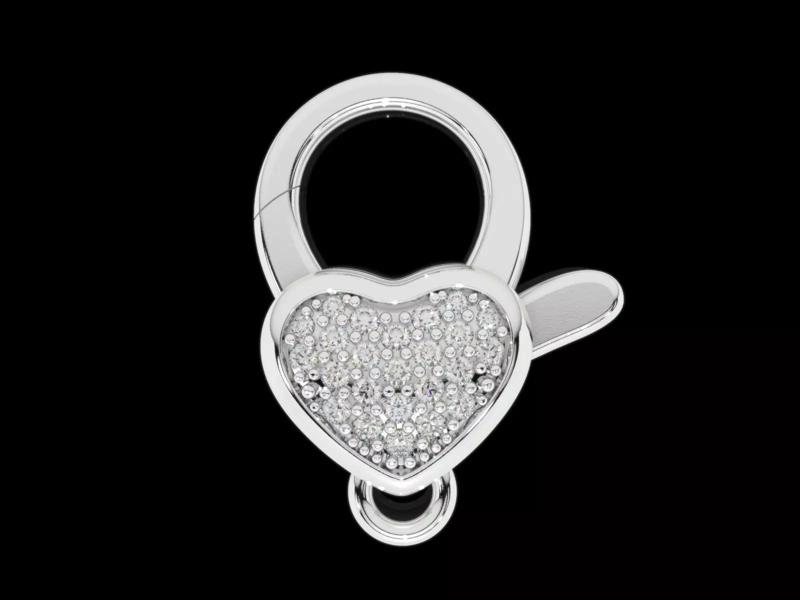 Heart carabiner with diamonds