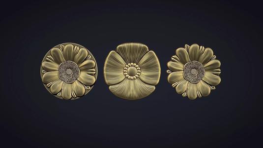 Poppy Flower Bas Relief