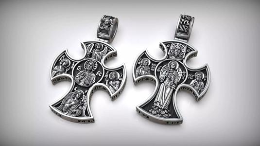 Pantocrator Jesus Christ Guardian Angel and Saints Cross