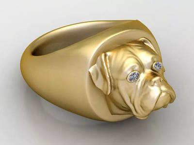 DOG ANIMAL FACE RING 3D PRINTABLE MODEL