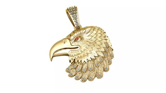 EAGLE FACE PENDANT 3D PRINTABLE MODEL