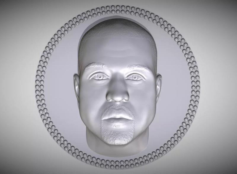 Kanye West medallion pendant 3D printing ready stl obj