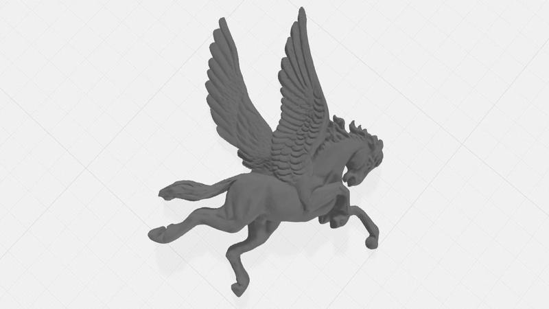 King Pegasus Flying Winged Flying Horse Hollow pendant 3dm stl