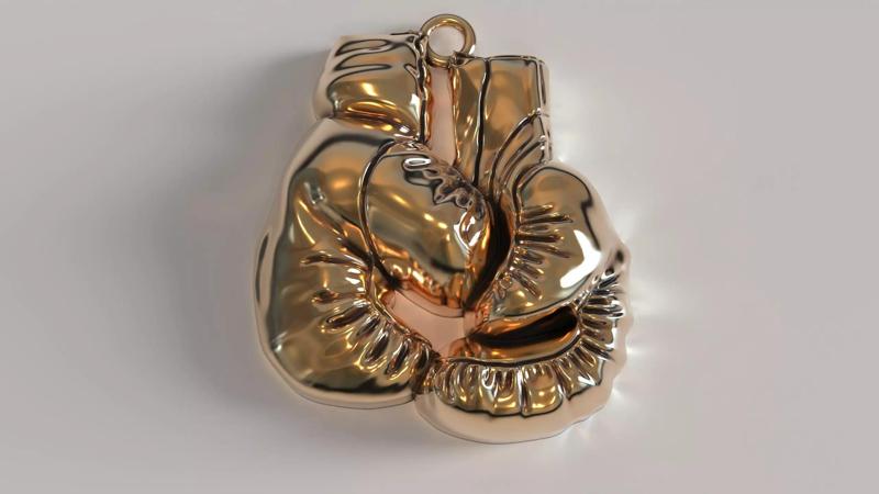 GOLD BOXING GLOVES PENDANT