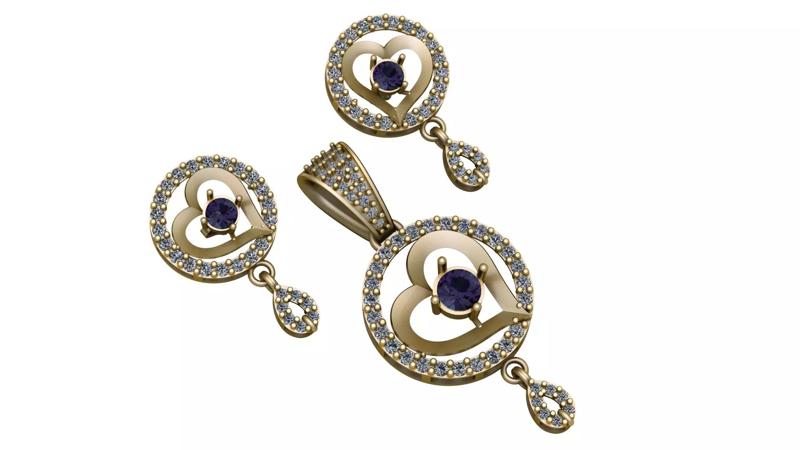 HEART DESIGN LOCKET SET 3D PRINTABLE MODEL