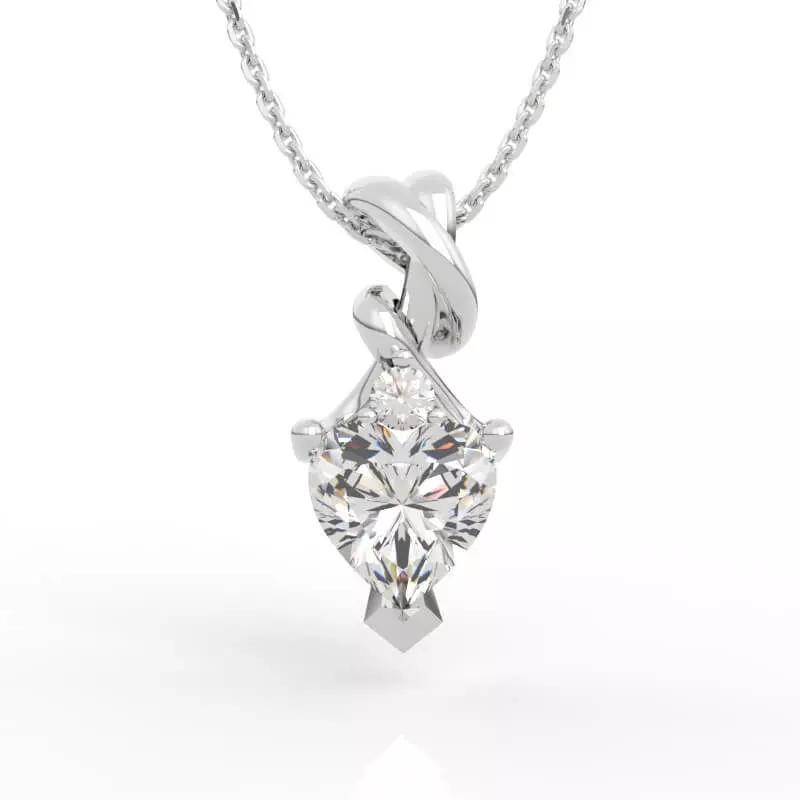 Elegant Heart Shape Gem Pendant Necklace