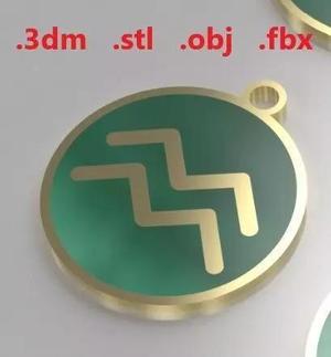 Model 13 Aquarius  Horoscope Necklace Zodiac Sign Enamel