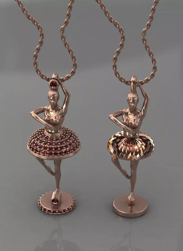 2 Models Ballerina Lady Dancer Female Girl Ballet Woman Pendant