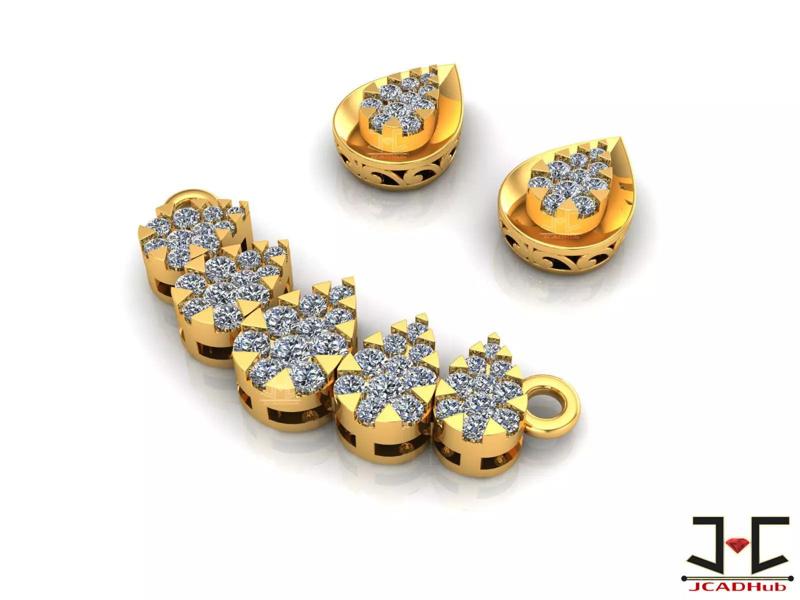 0231 - Fancy Diamond Pendant Set for Women