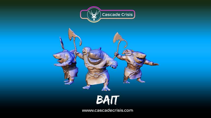 Bait - Sharkfolk Barbarian (28mm, 32mm, & Display Size)