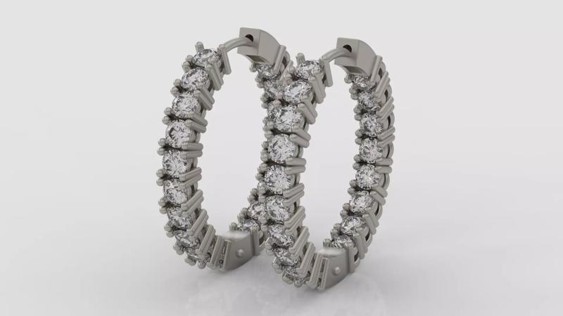 Hoop diamond earrings A71