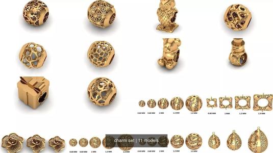 charm set 3D Model Collection