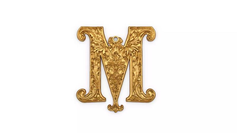Alphabet Letter M  Pendant