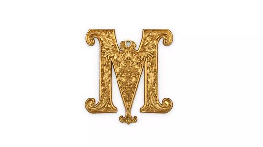 Alphabet Letter M  Pendant