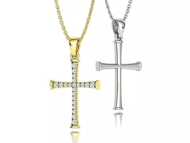 22mm Diamond Cross Bespoke 3Dprint model Necklace