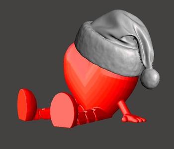 HEART WITH CHRISTMAS HAT