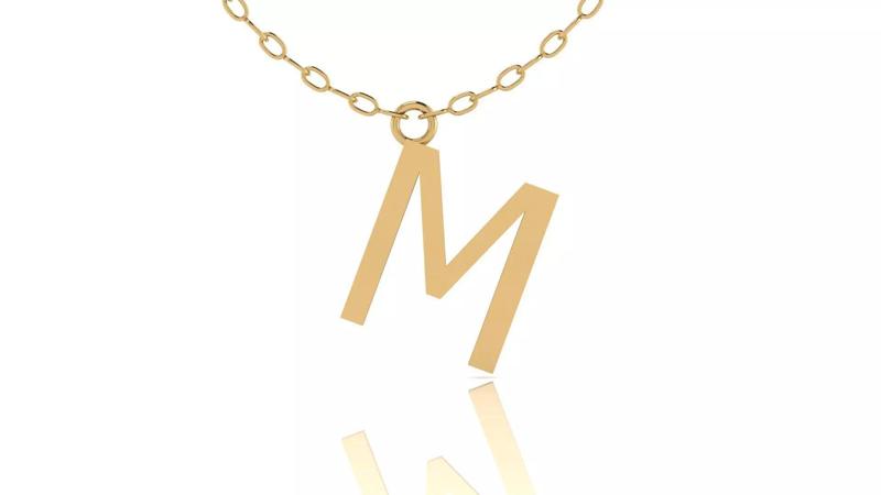 Alphabet Tahoma Letters Pendant  M