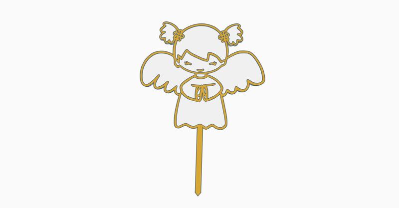 Girl Angelita cake topper