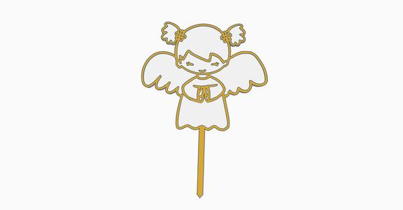 Girl Angelita cake topper